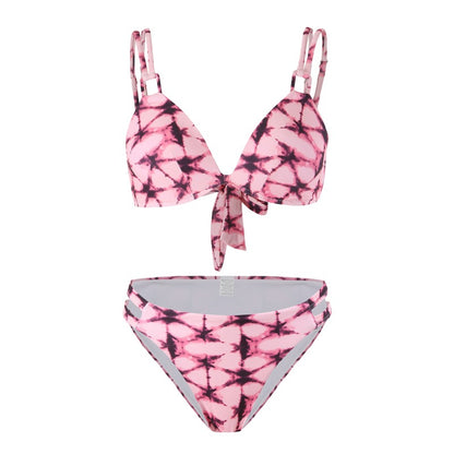 New Style Bikini Three-Piece Set Mesh Printed Long Pants Swimwear Factory Direct Wholesale