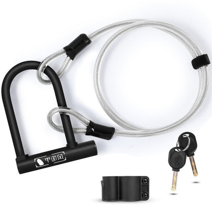 Bicycle cable lock steel cable lock U-shaped lock set
