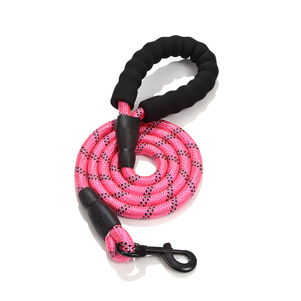 Pet Reflective Dog Leash Multi-color Round Rope Dog Chain Comfortable Handle Set