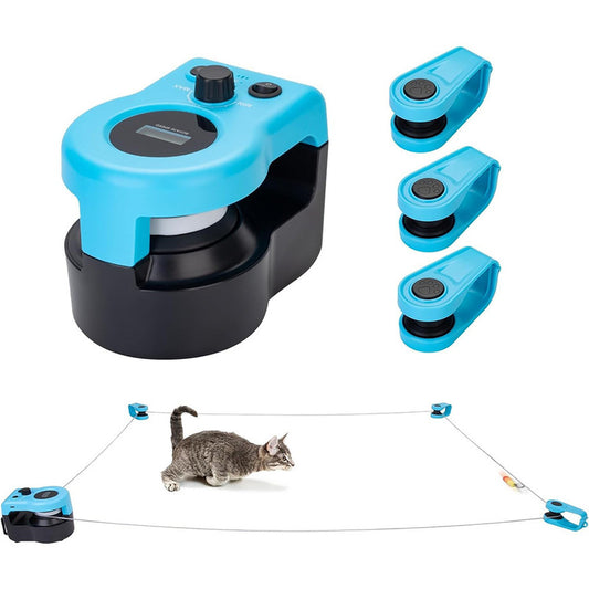 Automatic/Remote Control Cat Toys, Interactive Cat Exercise Wheel with Adjustable Speed, Simulated Hunting Toy for Indoor Cats