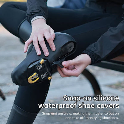 Silicone Road Cycling Shoe Covers - Windproof, Waterproof & Warm for Cold Weather, Easy to Clean