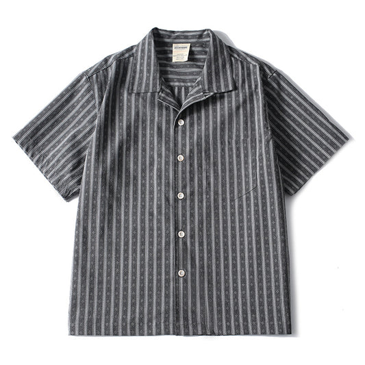 Short Sleeve Shirt with Cuban Collar