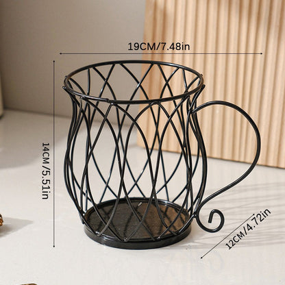 Large Capacity Metal Coffee Capsule Holder | Organizer & Dispenser for Nespresso, Keurig Capsules