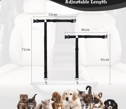 Pet Car Safety Belt Ring Dog Rear Seat Harness Adjustable Lead for Safe Travel