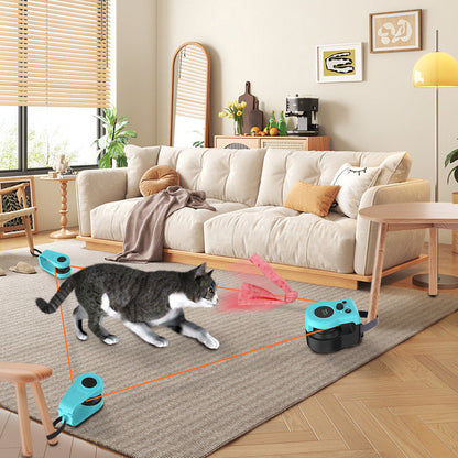 Automatic/Remote Control Cat Toys, Interactive Cat Exercise Wheel with Adjustable Speed, Simulated Hunting Toy for Indoor Cats