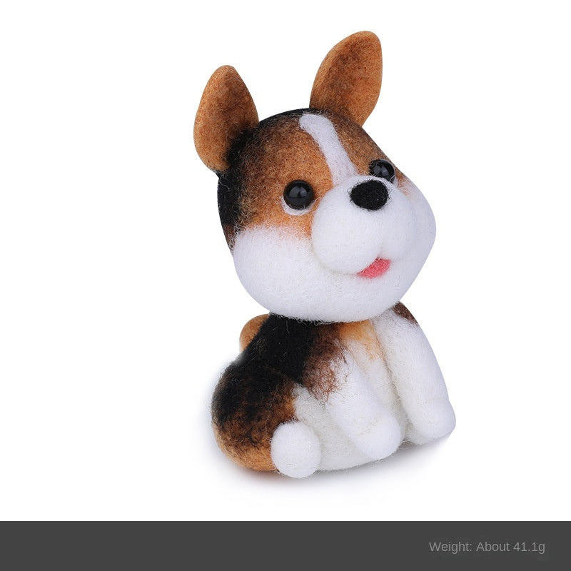 Wool felt poke poke le handmade DIY material bag cat and dog series set animal felt