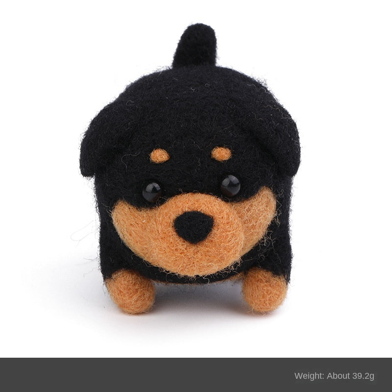 Wool felt poke poke le handmade DIY material bag cat and dog series set animal felt