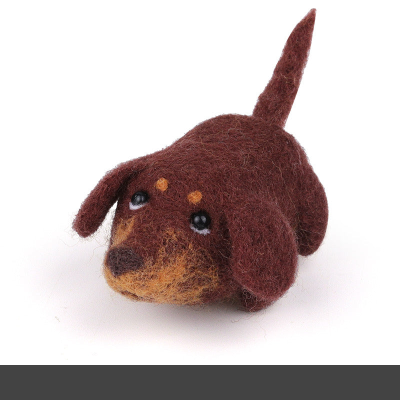 Wool felt poke poke le handmade DIY material bag cat and dog series set animal felt