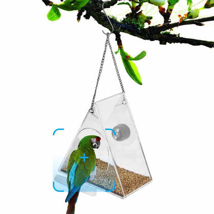 Outdoor Real-Time Monitoring Bird Feeder with HD Camera WiFi Transparent Visible Feeding