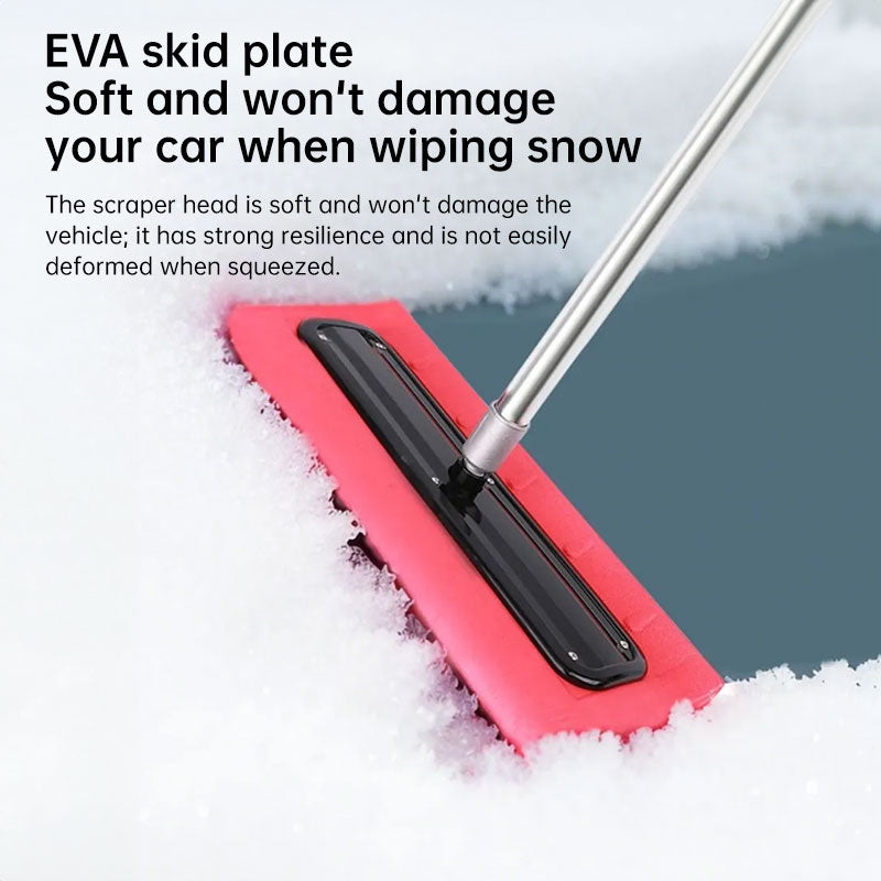 High-Altitude Snow Removal Tool with Lightweight Foam Head - Safe for Roofs, Gutters, and Cars