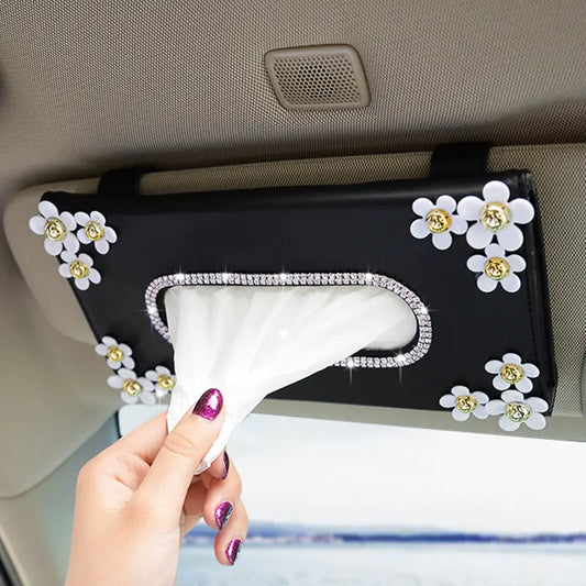 Car Crystal Paper Box with Chrysanthemum Crystal
