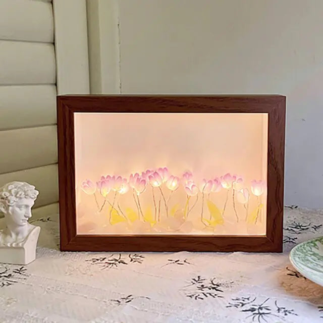 Handmade Cloud Tulip Mirror Night Light