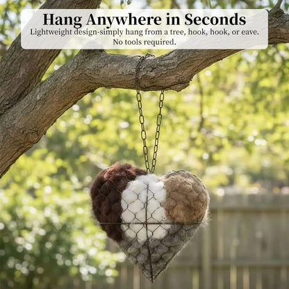Handmade Heart-Shaped Bird Nest - Outdoor Garden Decor, Weatherproof Birdhouse, Unique Yard Art
