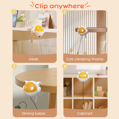 Automatic Interactive Cat Toy Ball with Self-Rotating & Jumping Motion, Electric Pet Teaser for Cats, Anti-Hairball Fun Play