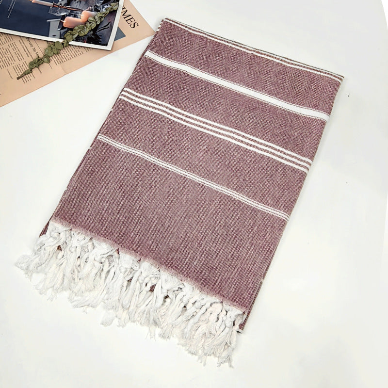 Turkish Beach Towel Striped Fringe Quick-Dry Large Size Cotton Bath Towel Multiple Styles Wholesale