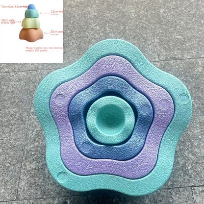 Stacking River Stones Flower Stepping Stones Kindergarten Sensory Integration Balance Training Light-Up Bridge Step Stones