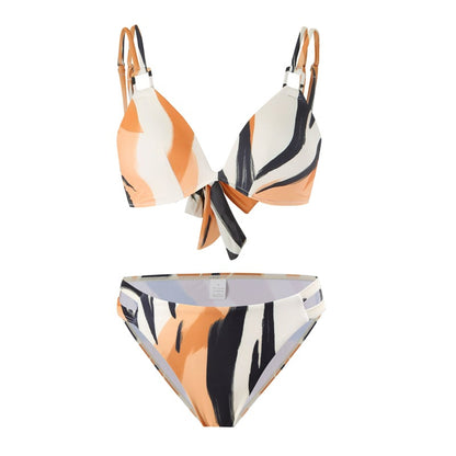 New Style Bikini Three-Piece Set Mesh Printed Long Pants Swimwear Factory Direct Wholesale
