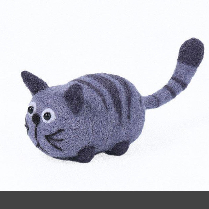 Wool felt poke poke le handmade DIY material bag cat and dog series set animal felt