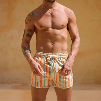 Men's Sport Casual Shorts Polyester Woven Quick-Dry All-Over Print Single-Layer Beach Shorts