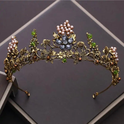 Vintage Handmade Crystal Tiara