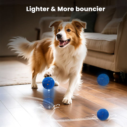 Interactive Dog Toy Ball: E-TPU Material, Random Bounce & Spin Smart Motion Ball, Self-Play Chew-Proof Pet Toy