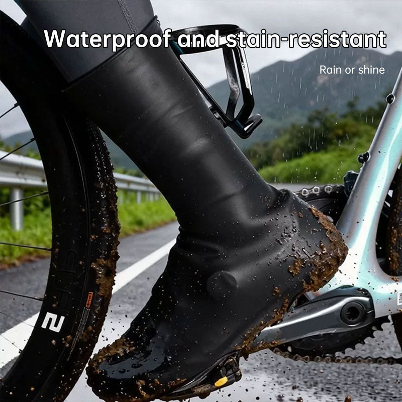Silicone Road Cycling Shoe Covers - Windproof, Waterproof & Warm for Cold Weather, Easy to Clean