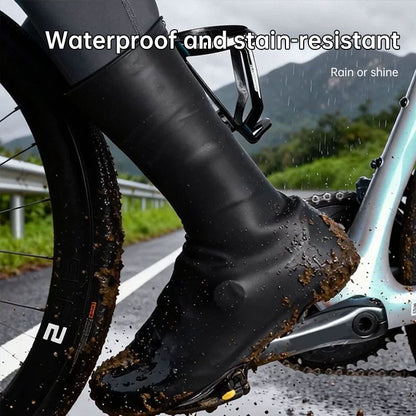 Silicone Road Cycling Shoe Covers - Windproof, Waterproof & Warm for Cold Weather, Easy to Clean