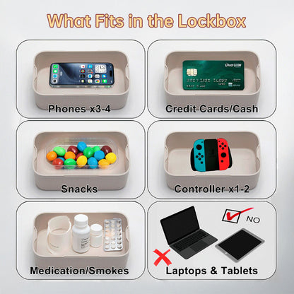 Timed Lock Safe Box: Electronic Security Storage for Personal Items, Documents, Phones & Cigarettes