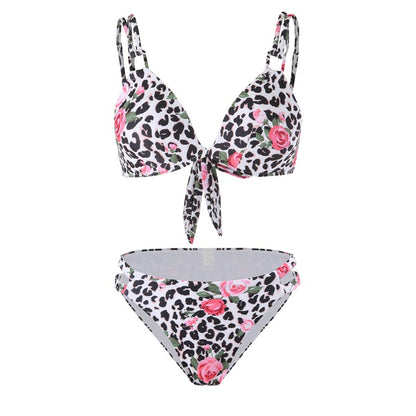 New Style Bikini Three-Piece Set Mesh Printed Long Pants Swimwear Factory Direct Wholesale