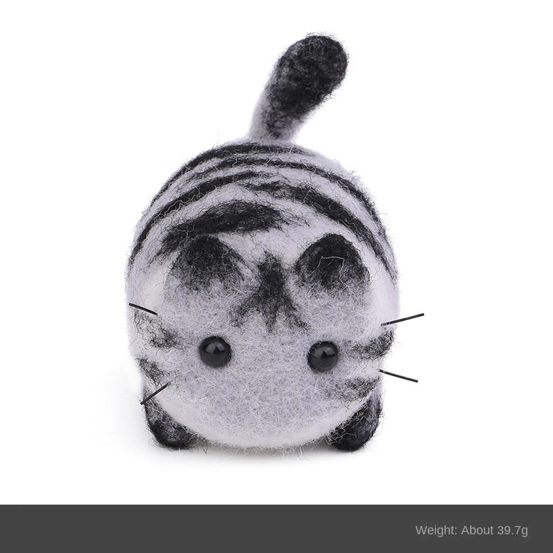 Wool felt poke poke le handmade DIY material bag cat and dog series set animal felt