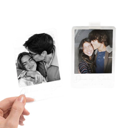 Acrylic Car Sun Visor DIY Photo Couple Car Ornament Rearview Mirror Hanging Decor Personalized Creative Gift