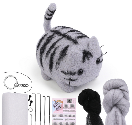Wool felt poke poke le handmade DIY material bag cat and dog series set animal felt