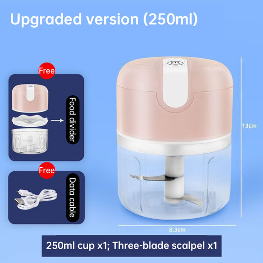 Mini Automatic Portable Food Processor, Triple Blade, USB 250 mL Electric Bivolt