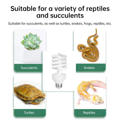 UVB 5.0 10.0 Reptile Heating Lamp13W 26W UVB Rays Energy Heating Light EU/US Calcium-enriched Bulb Lamp for Turtle Lizard Snake
