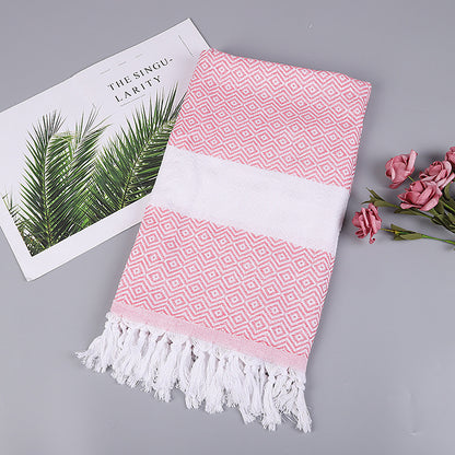 Turkish Beach Towel Striped Fringe Quick-Dry Large Size Cotton Bath Towel Multiple Styles Wholesale