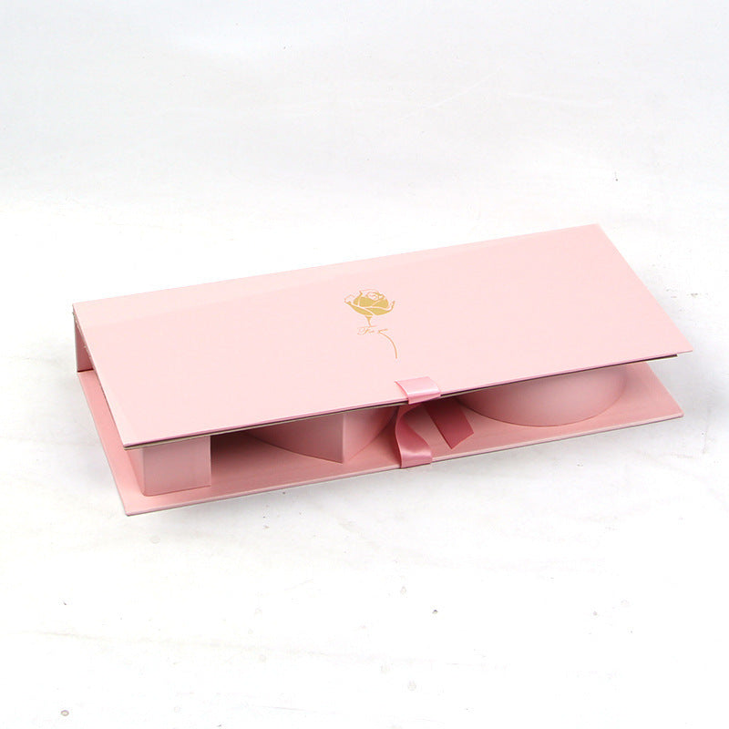 Large Rectangular Letter-Shaped Jewelry Gift Box, Romantic Red with Flowers, Thick Paper, 'Te Amo' Love Phrase