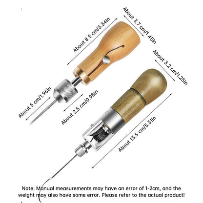 Professional Leather Stitching Awl Kit, Quick Sewing Repair Tool for DIY Handcrafts, Includes Needle Set