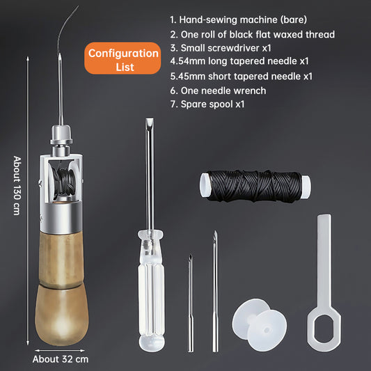 Professional Leather Stitching Awl Kit, Quick Sewing Repair Tool for DIY Handcrafts, Includes Needle Set