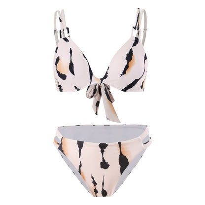 New Style Bikini Three-Piece Set Mesh Printed Long Pants Swimwear Factory Direct Wholesale