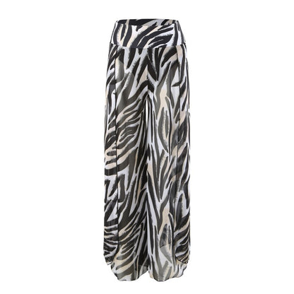 New Style Bikini Three-Piece Set Mesh Printed Long Pants Swimwear Factory Direct Wholesale