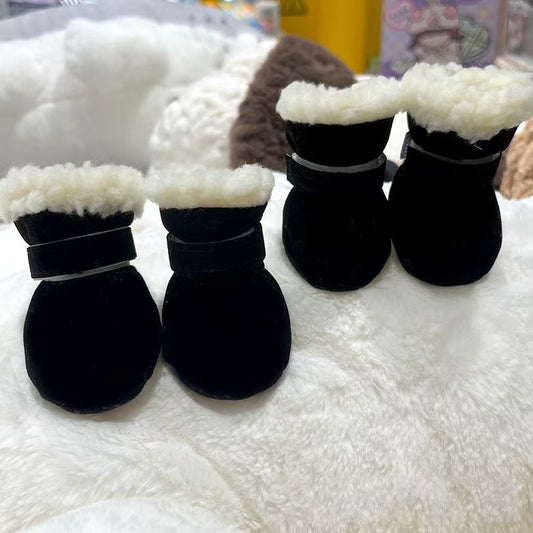 Small Dog Winter Boots, Waterproof Anti-Skid Paw Protectors for Chihuahua Teddy Puppy