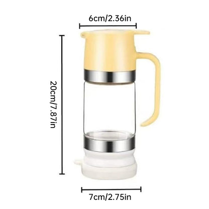 300ml Durable Glass Honey Dispenser with Handle, Transparent, Drip-Proof Press Pump for Bread, Honey Pot