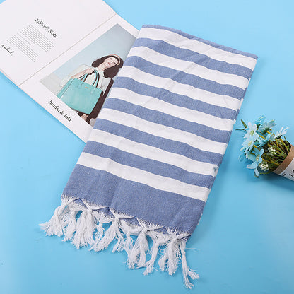 Turkish Beach Towel Striped Fringe Quick-Dry Large Size Cotton Bath Towel Multiple Styles Wholesale