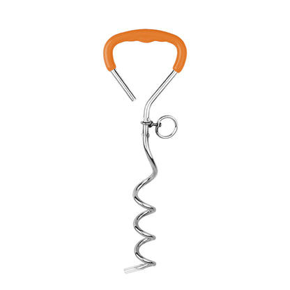 Outdoor Pet Supplies Dog Stake Chrome Plated Spiral Ground Anchor Dog Tether Factory Direct Stock