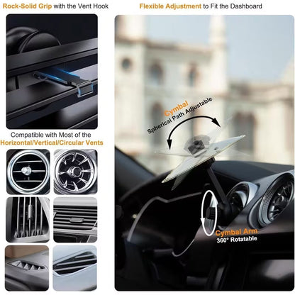 Clamp-On Mini Vent Air Percussion Alloy Disc Wind Chimes - Easy Install Car Crash Drum with Decorative Design