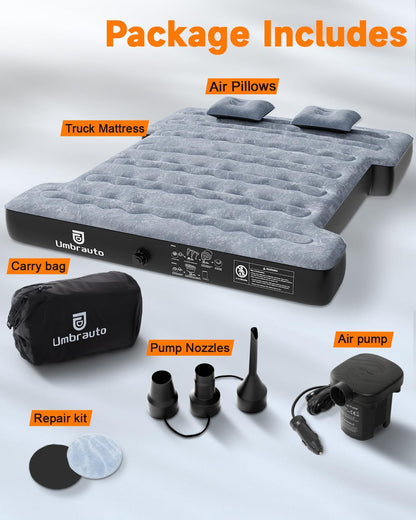 Umbratuo inflatable mattress is suitable for medium-sized short truck lathes ranging from 6-6.6 feet (approximately 1.8-2.0 mete
