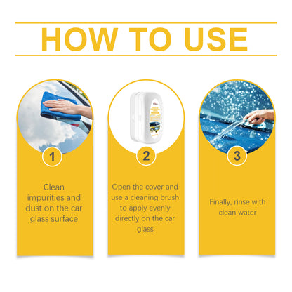 Homonth Car Glass Degreaser, Car Glass Degreaser Decontamination Waterproof Window Rainproof Cleaning Brush