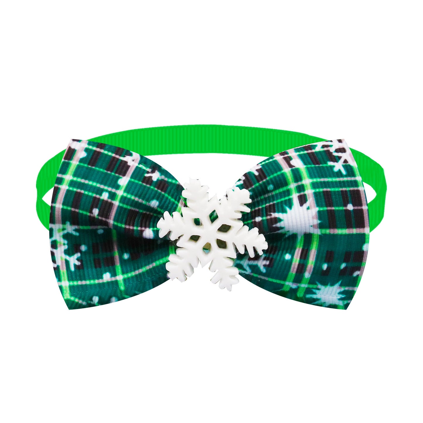 Christmas Dog Printed Pet Tie Collar Bow Accessories Cat Threaded Ribbon