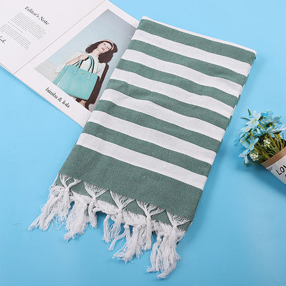 Turkish Beach Towel Striped Fringe Quick-Dry Large Size Cotton Bath Towel Multiple Styles Wholesale