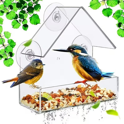 Plastic Bird Cage Outdoor Adhesive Hummingbird Feeder Full View Transparent Organic Glass Bird Nest